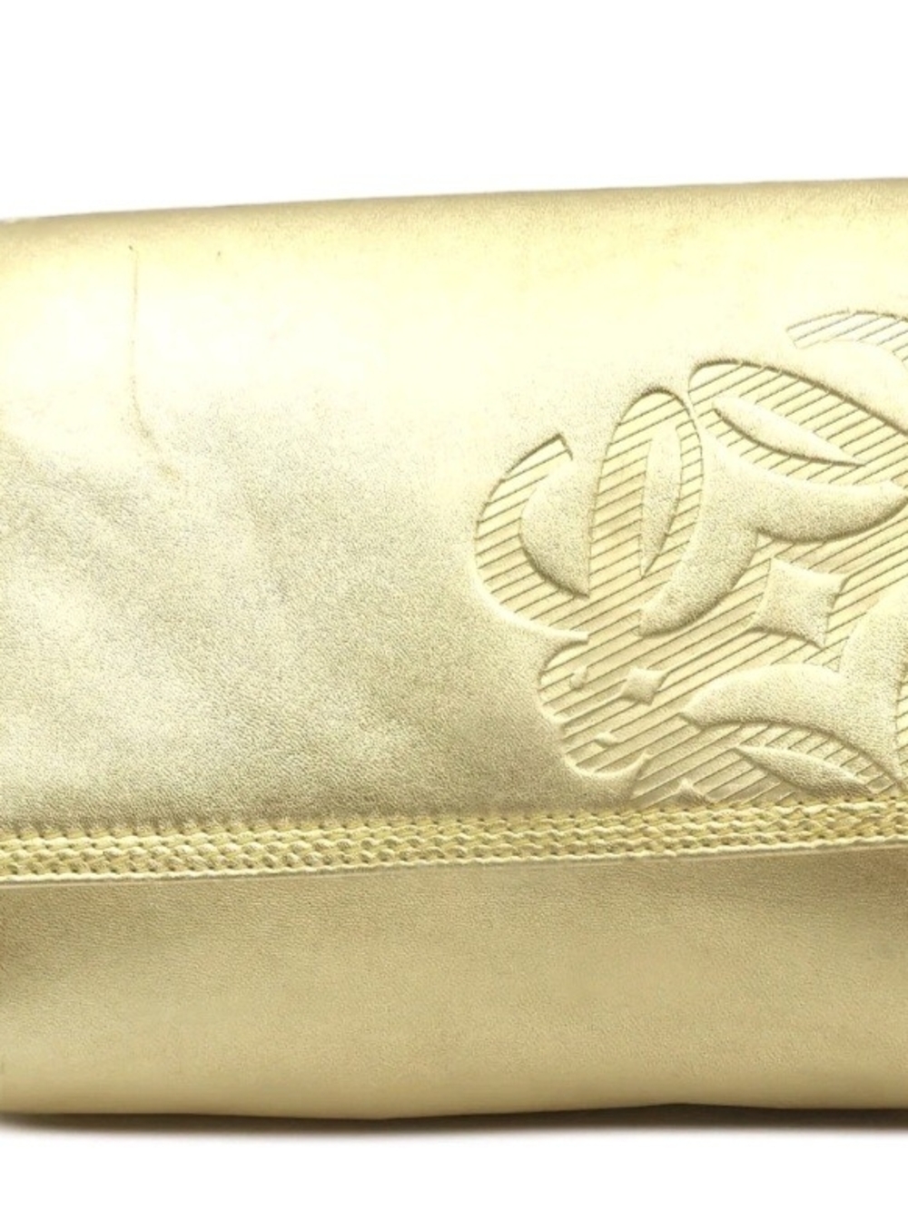Gold Leather Women’s Clutch Bag